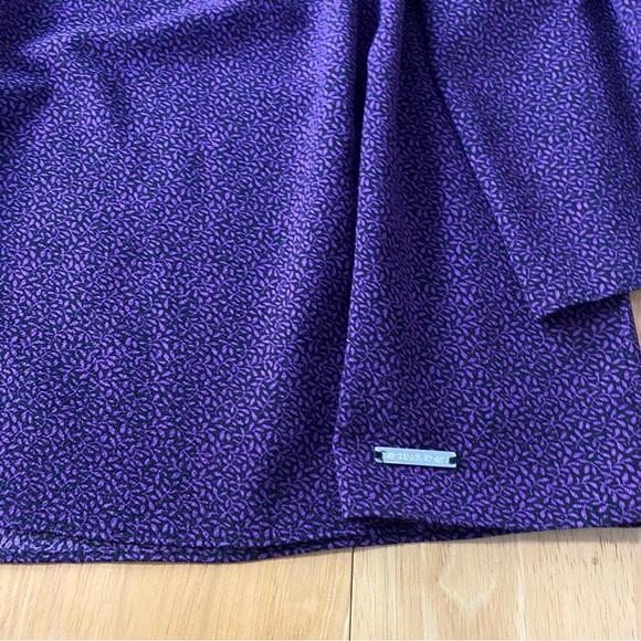 Michael Kors Women’s Purple Smocked Neck blouse Sz Large - Picture 6 of 13